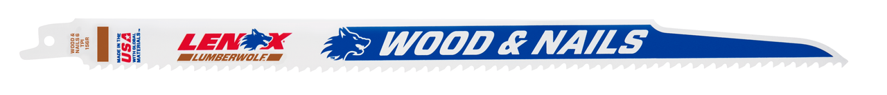 LENOX Wood Cutting Reciprocating Saw Blade With Power Blast Technology, Bi-Metal, 12-Inch, 6 TPi