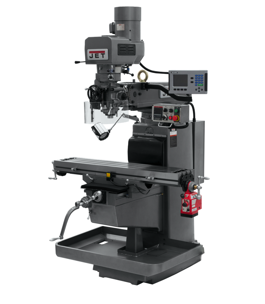 JTM-1050EVS2/230 Mill With 3-Axis Acu-Rite 203 DRO (Knee) With X-Axis Powerfeed