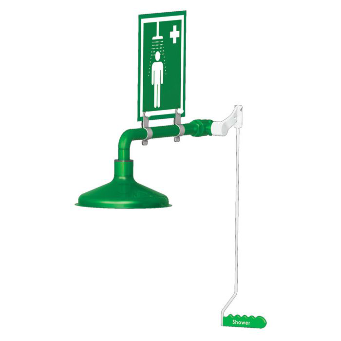 Ring Main Mount, Laboratory Hughes Drench Shower, Stainless Steel Pipe - L23GS