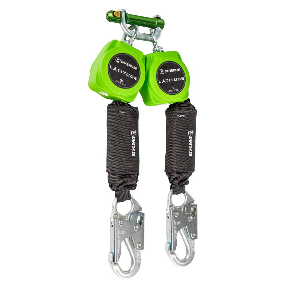 SafeWaze Latitude 6' Dual Web SRL: 9013 BWB, Snap Hooks