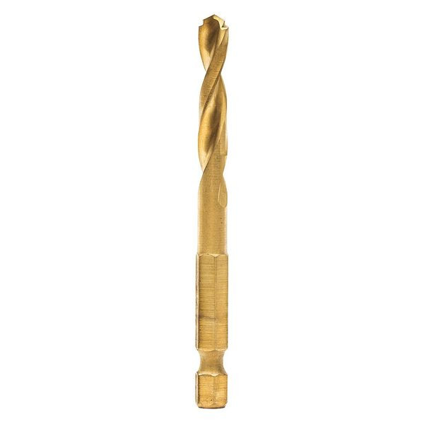DEWALT Impact Ready Titanium Nitride Coated Drill Bit, 1/4"