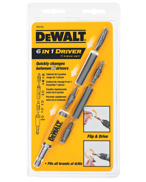 DEWALT Bit Set With 6-In-1 Flip And Switch Driver System, 7-Piece