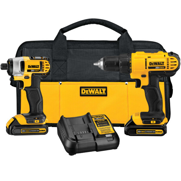 DEWALT 20V MAX* Lithium Ion Drill Driver/Impact Driver Combo Kit(1.3 Ah)