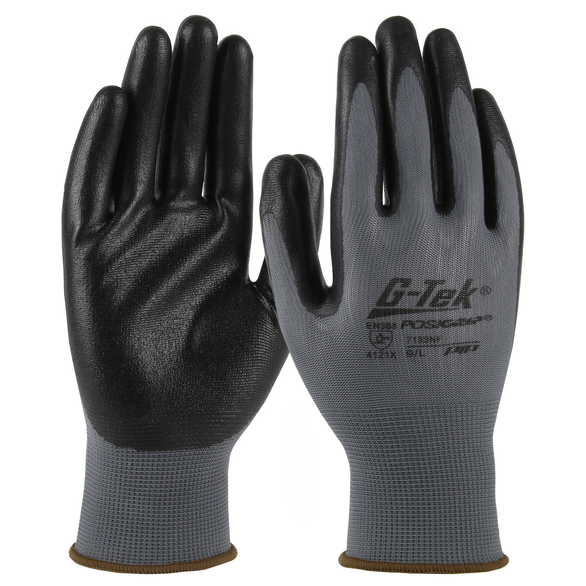 G-Tek® PosiGrip® 713SNF  SeamlessGlove Coated, Size XS, Gray