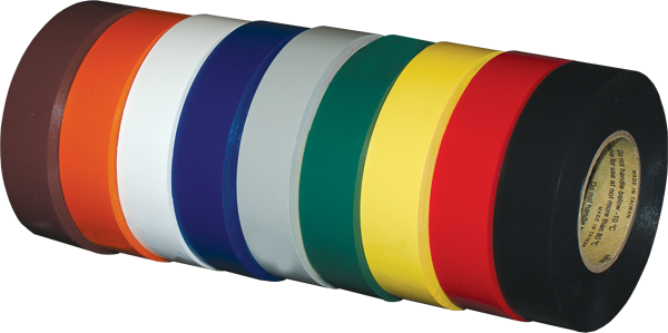 Electro-Tape 1" (25 mm) x 66 ft 7mil Industrial Grade Vinyl Electrical Tape - Black 70/CS