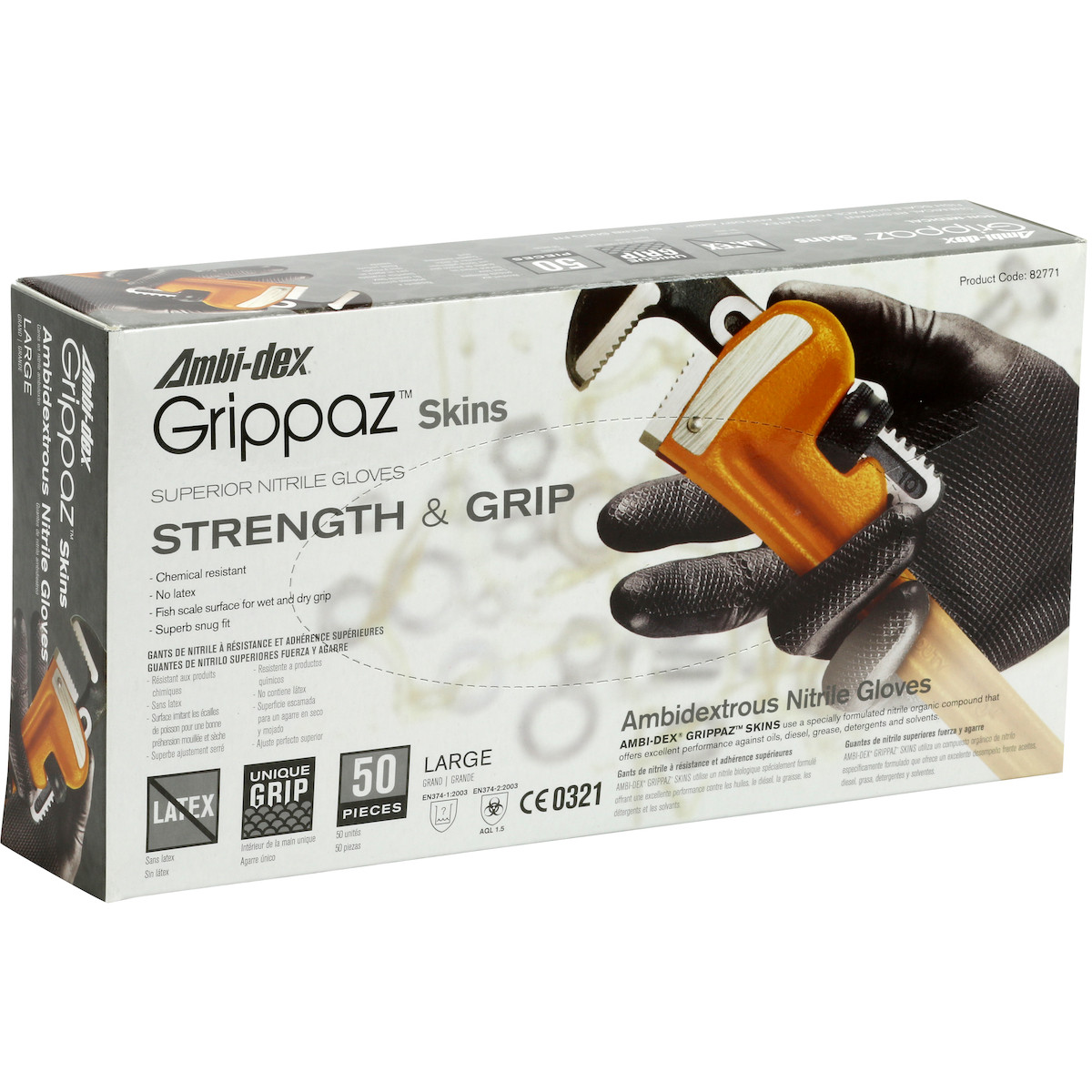 Grippaz™ Skins 67-246  Ext-Use Disposables, Size S, Black