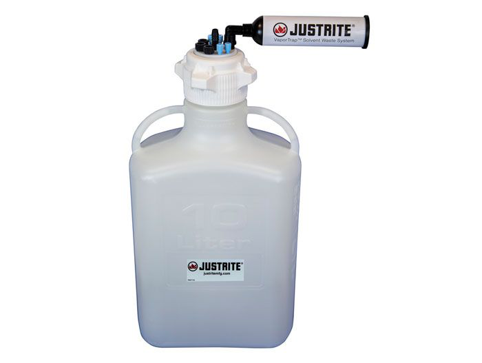 10 Liter HDPE Carboy with Filter Kit, VaporTrap™, 4 Ports 1/8" Tubing, 3 Ports 1/4" Tubing, 1 Port 1/4" or 3/8" Hose Barb, 83mm Cap - 12822