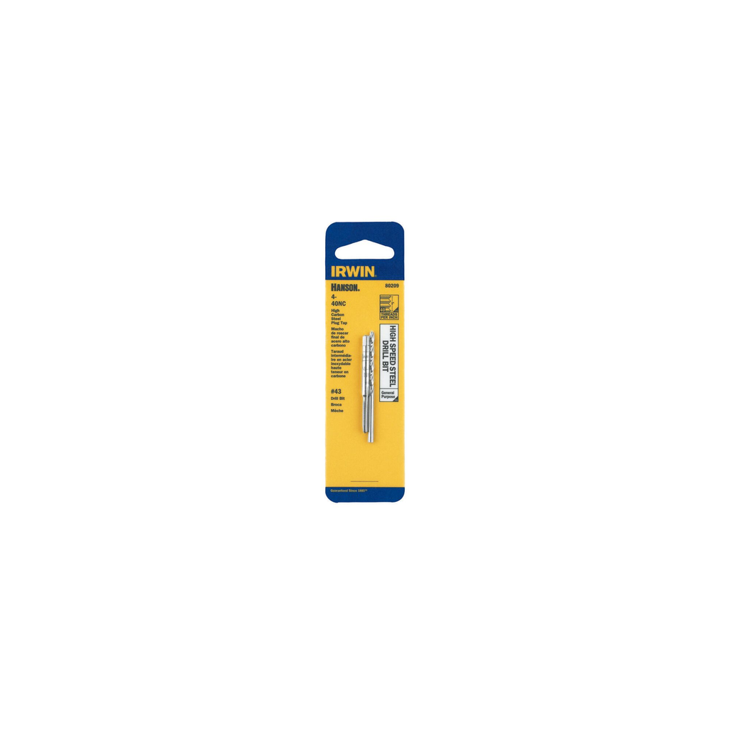 IRWIN TAP + DRILL BIT 4-40 NC + #43