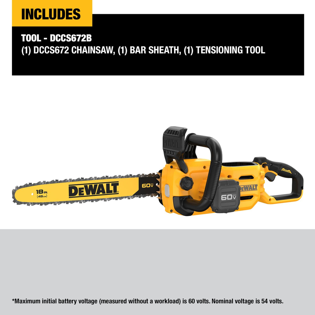DW 60V 18IN CHAINSAW BARE