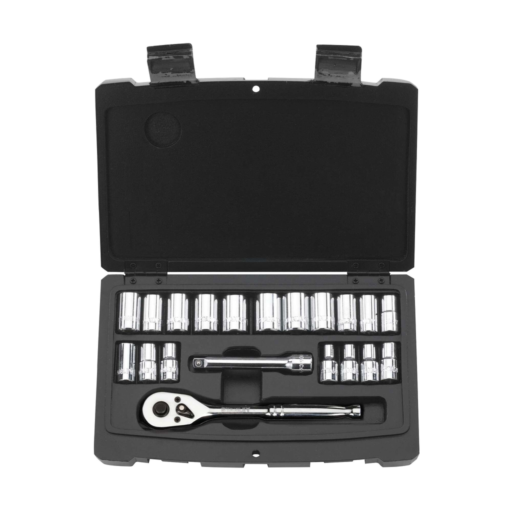 STANLEY® 20 PC SOCKET SET 1/4" DRIVE SAE