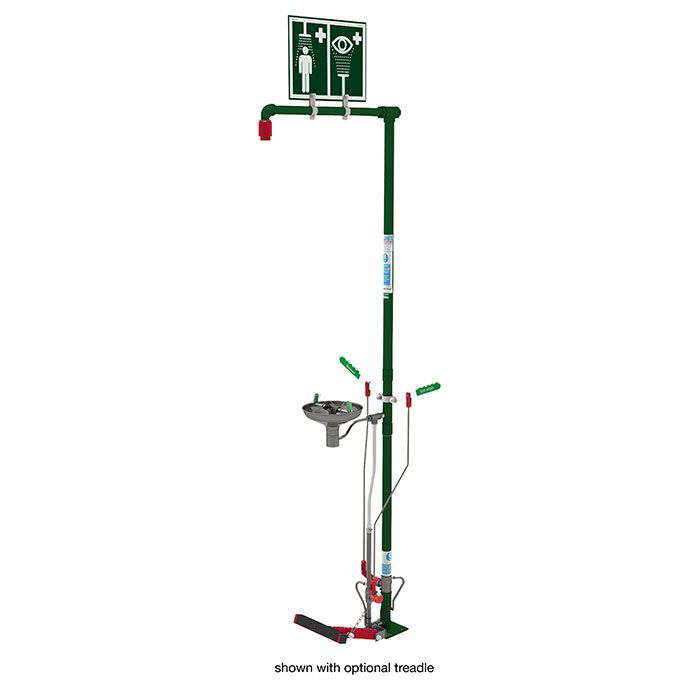 Floor Mount, Open Stainless Steel Bowl, Self-Draining Hughes Combination Shower, Galvanized Pipe - SD18G85G