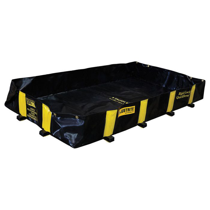 4' x 6' x 12", 175 Gallon Spill Capacity, Drive Over Berm, Rigid-Lock QuickBerm®, Black - 28512