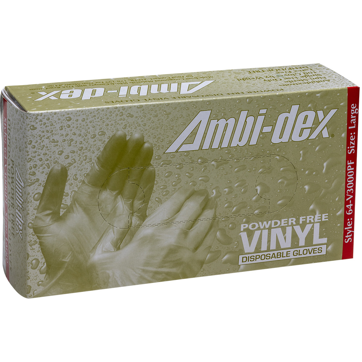 Ambi-dex® 64-V3000PF  Disposable Gloves, Size XL, White