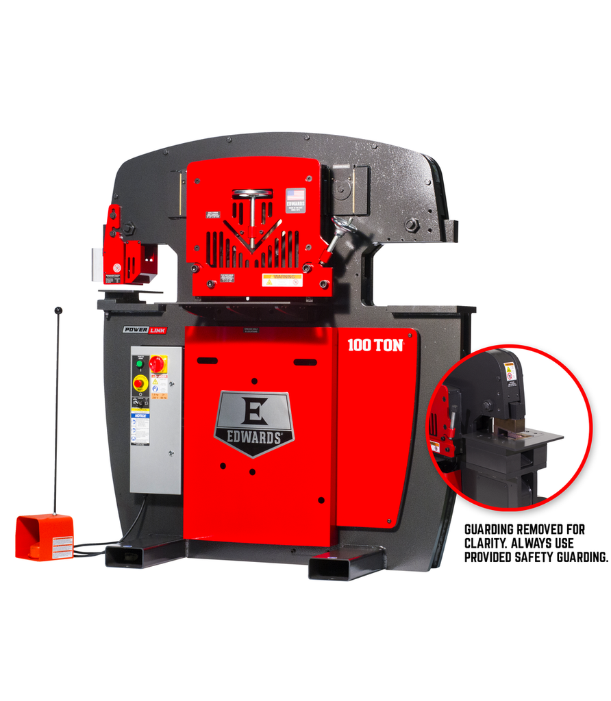 100 Ton Ironworker 230V, 3Ph, PowerLink, Coper Notcher & 2 LED Lights
