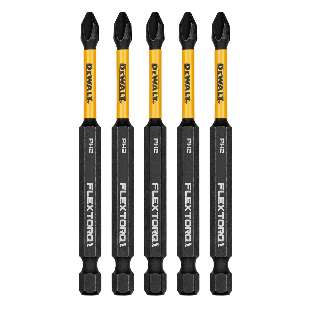 DW FLEXTORQ 5PK 3.5IN BITS FOR PH2