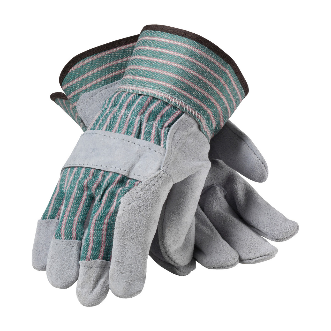 PIP® 84-6532  Leather Palm Gloves, Size L, Green