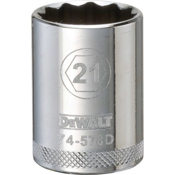DEWALT 12 Point 1/2" Drive Socket 21Mm