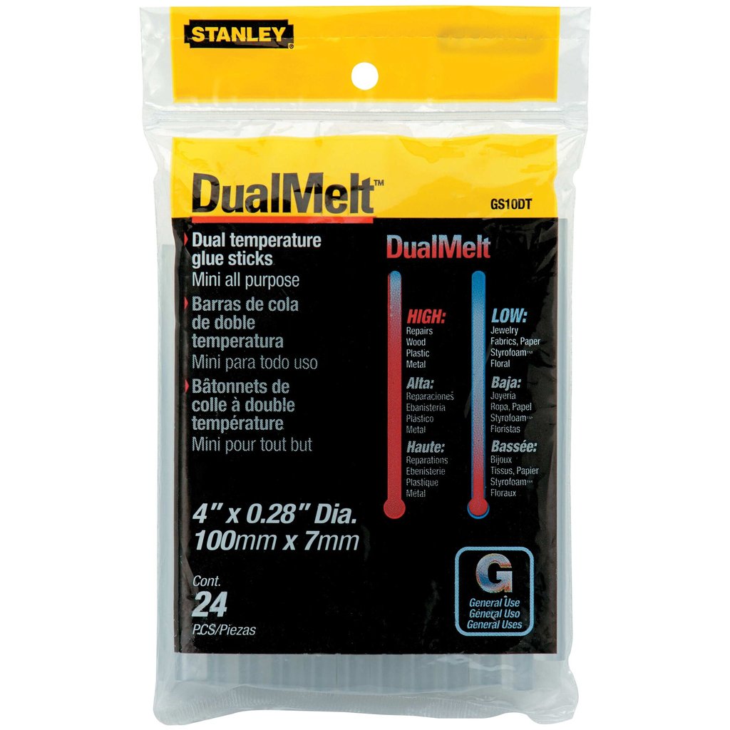 STANLEY® DUALMELT MINI GLUE STICKS 4" - 24 PACK