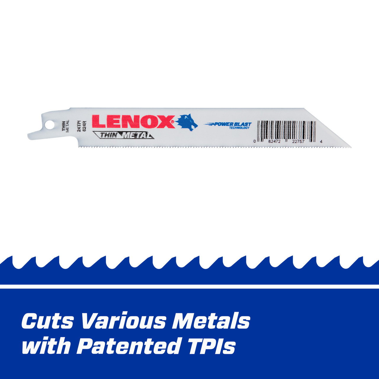 LENOX Metal Cutting Reciprocating Saw Blade With Power Blast Technology, Bi-Metal, 6-Inch, 24 TPi, 50/Pk