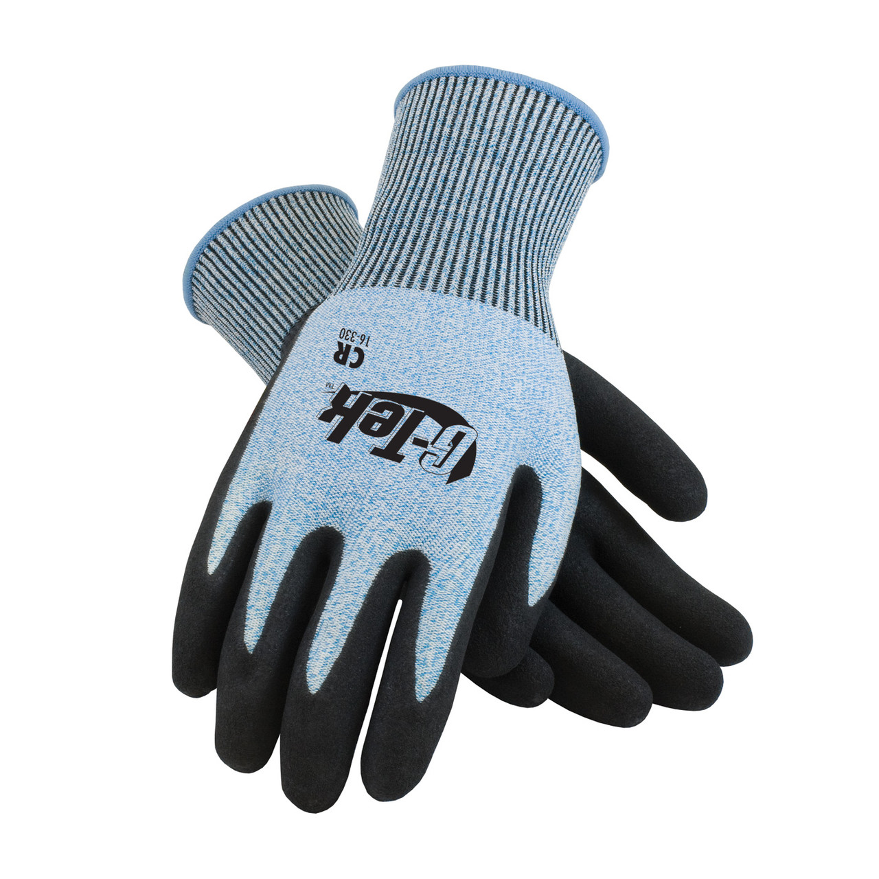 G-Tek® PolyKor® 16-330  Cut Resistant Gloves, Size XL, Blue, ANSI A2