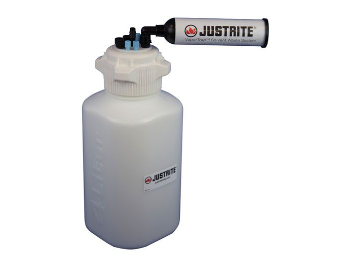 4 Liter HDPE Carboy with Filter Kit, VaporTrap™, 4 Ports 1/8" Tubing, 3 Ports 1/4" Tubing, 1 Port 1/4" or 3/8" Hose Barb, 83mm Cap - 12820