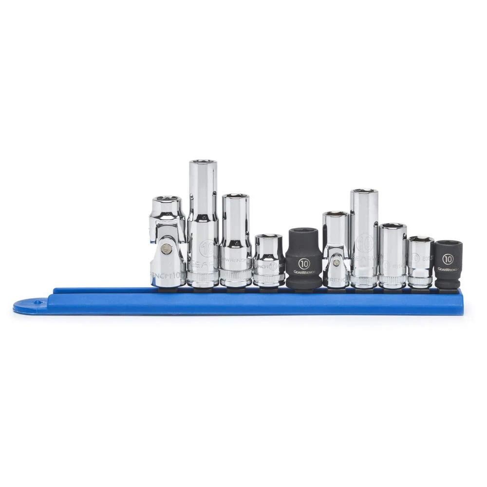 10 Pc. 1/4" and 3/8" Drive 6 Point 10MM Socket Set