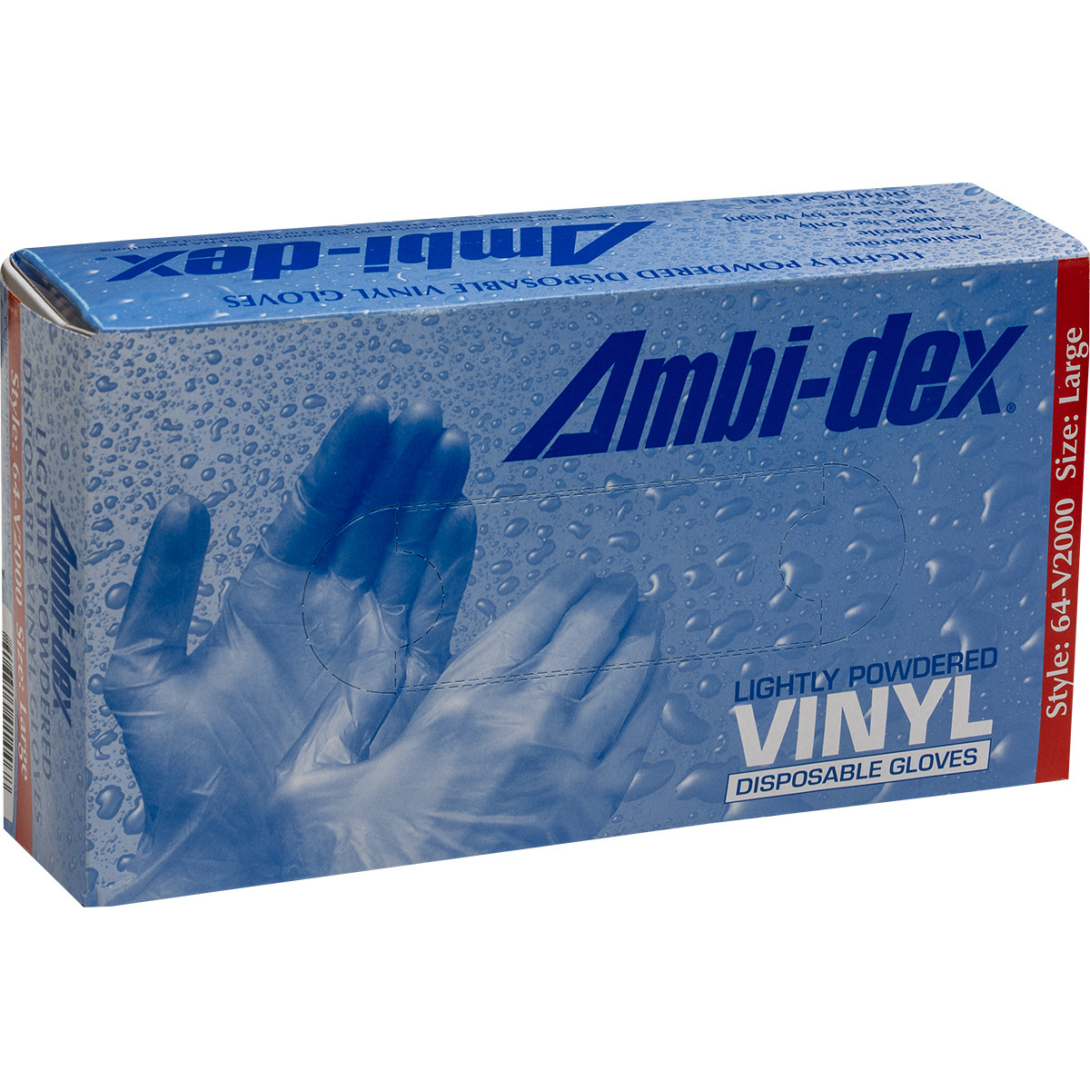 Ambi-dex® 64-V2000  Disposable Gloves, Size L, White