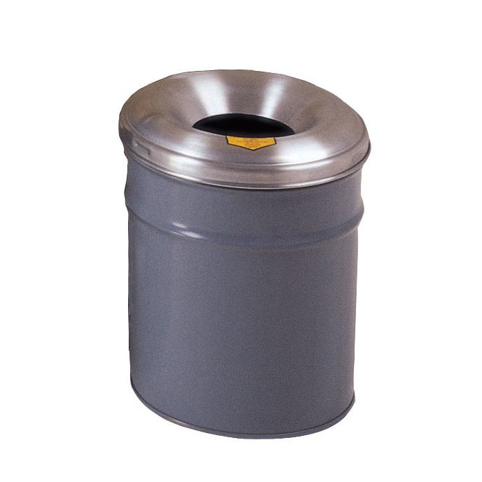 6 Gallon Steel Cease-Fire® Waste Receptacle, Safety Drum Can With Aluminum Head, Gray - 26606G