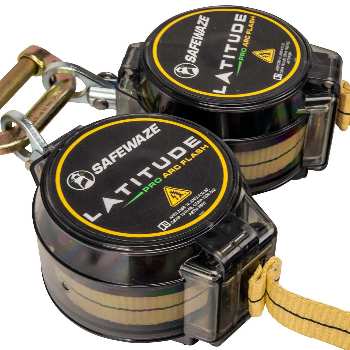 SafeWaze Latitude Pro Arc Flash 7' Dual Web SRL: 9012 BWB, Alu Snap Hooks