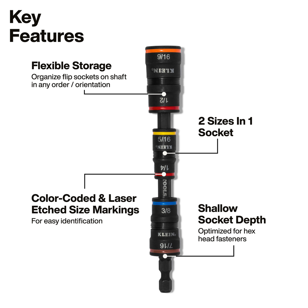 7-in-1 Impact Rated Flip Socket Set with Ratcheting Handle