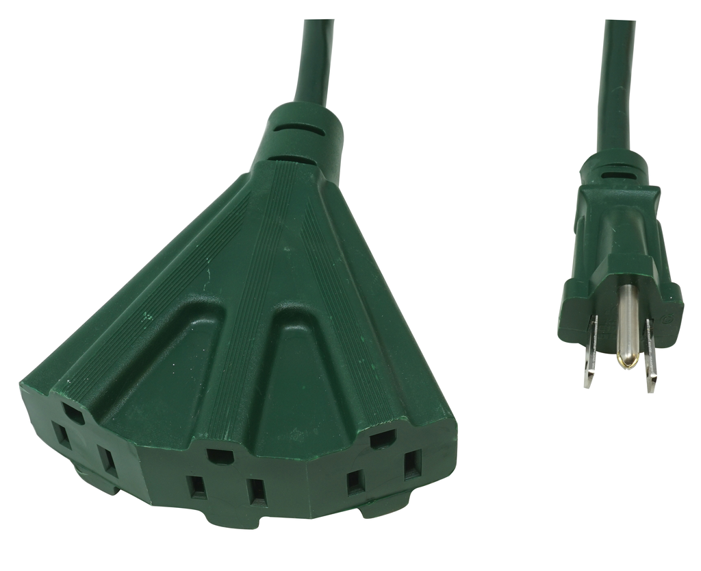 Woods CORD SET, 16/3 8' SJTW GREEN POWER BLOCK 12/BX