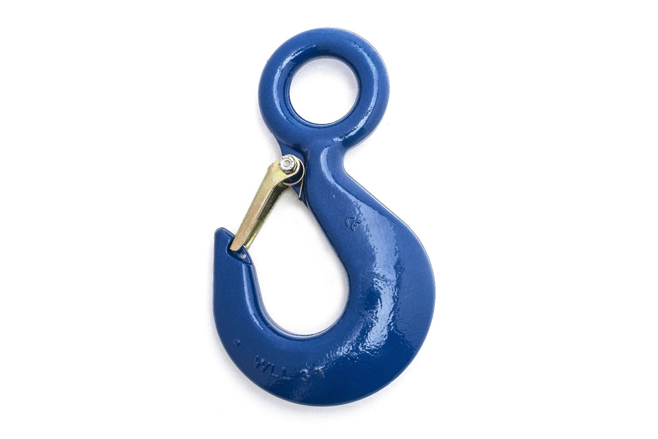 EYE HOIST HOOK W/LATCH,PL,#24,1-1/2T