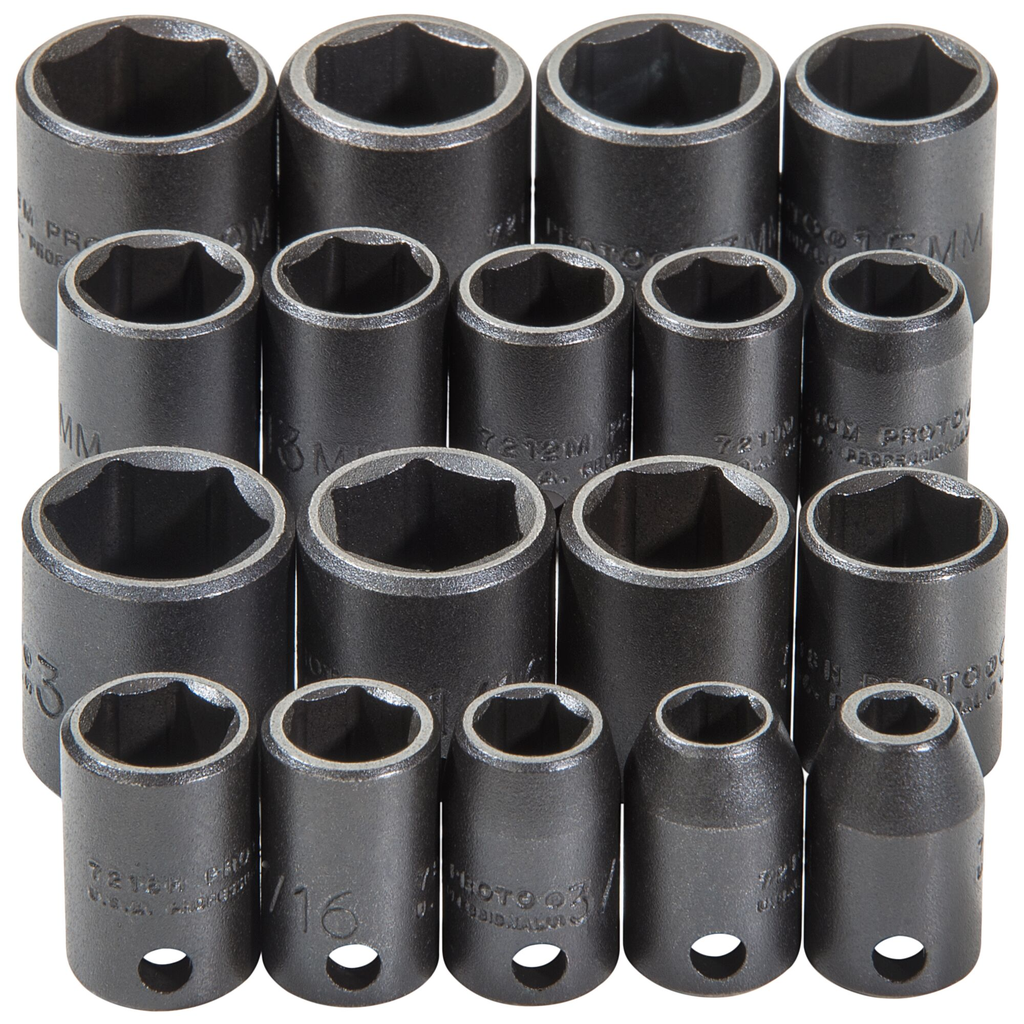 Proto® 3/8" Drive 18 Piece Universal Impact Socket Set - 6 Point 1/ea