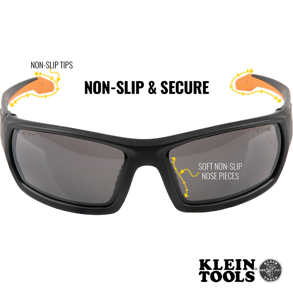 Klein Professional Safety Glasses, Full Frame, Gray Lens