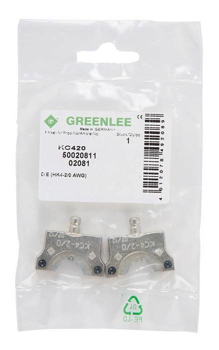 GREENLEE 2/0 CU AWG Die Set