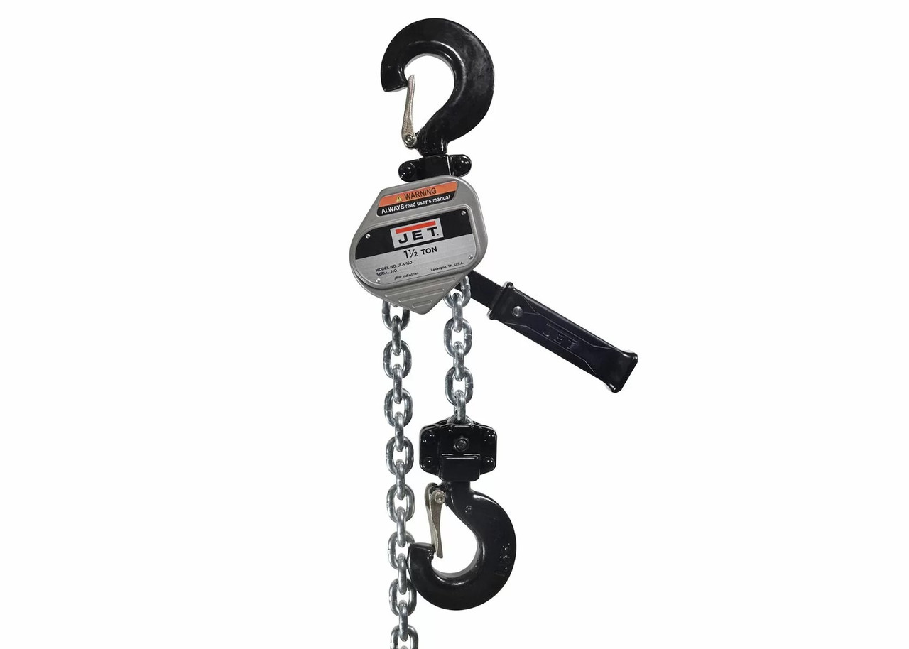 JLA-150-200SH, JLA Series 1-1/2 Ton Lever Hoist, 20' Lift & Shipyard Hooks