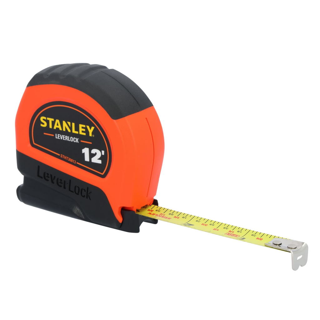 STANLEY 12FT HI-VIS LEVERLOCK TAPE