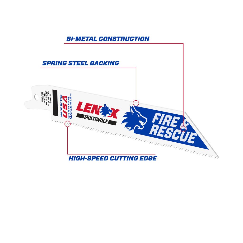 LENOX General Purpose Reciprocating Saw Blade With Power Blast Technology, Bi-Metal, 6-Inch, 10/14 TPi, 2/Pk