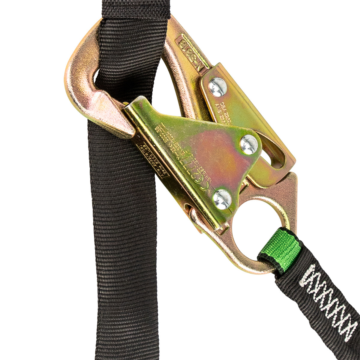SafeWaze Latitude Pro 7' Tie-Back Dual Web SRL: FS-EX313, Triple Lock Carabiner, 40" Tie-back