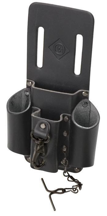 GREENLEE Heavy-Duty 4-Pocket Leather Pouch with metal clip
