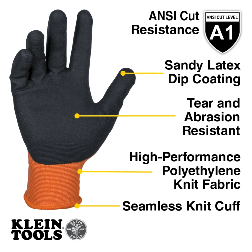 Winter Knit Dipped Gloves, Cut Level A1, Touchscreen, Medium