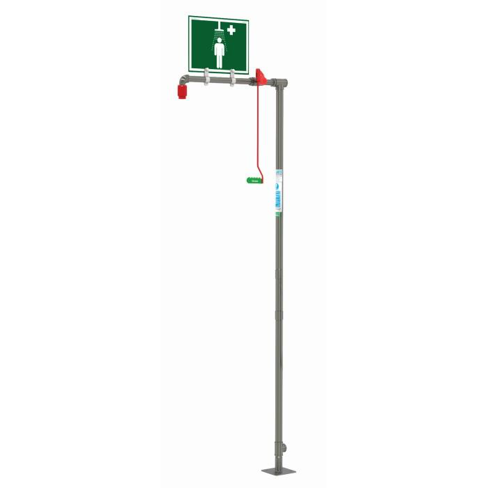 Floor Mount, Hughes Drench Shower, Galvanized Pipe - 18GGLV