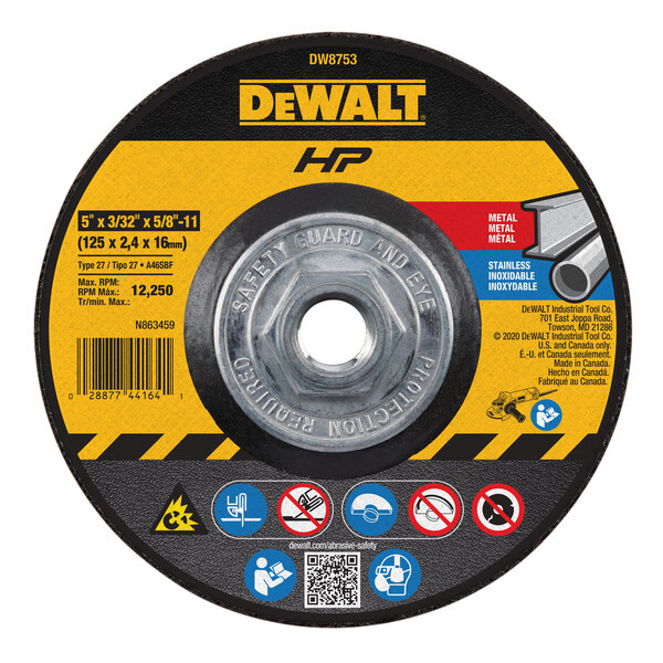 DEWALT 6" X .045 X 7/8" Aluminum Oxide A60N Cutting Wheel