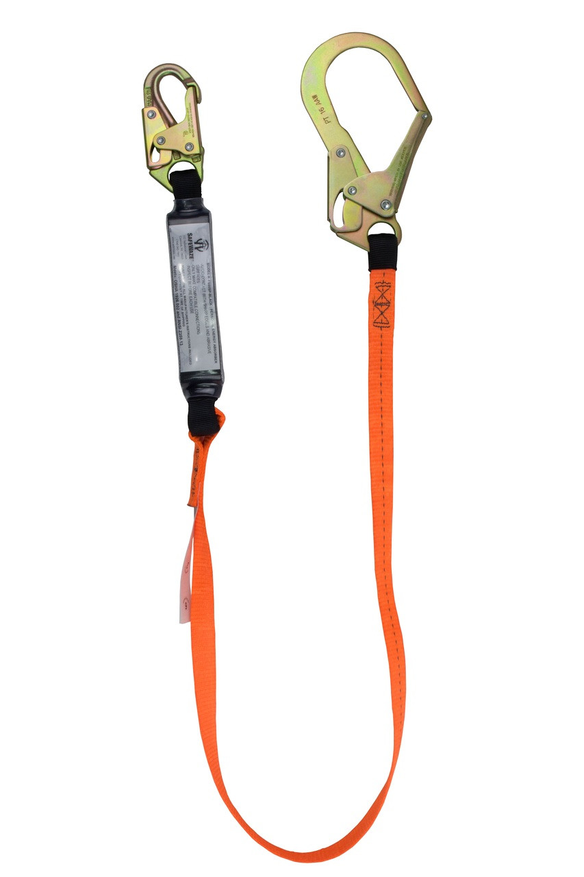 SafeWaze V-Line 6' Energy Absorbing Lanyard: Rebar Hook