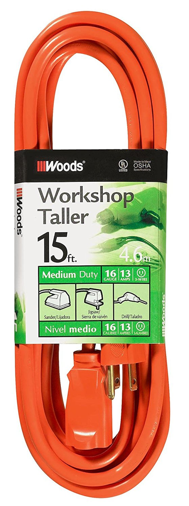 Woods CORD SET, 16/3 15' SJTW ORANGE
