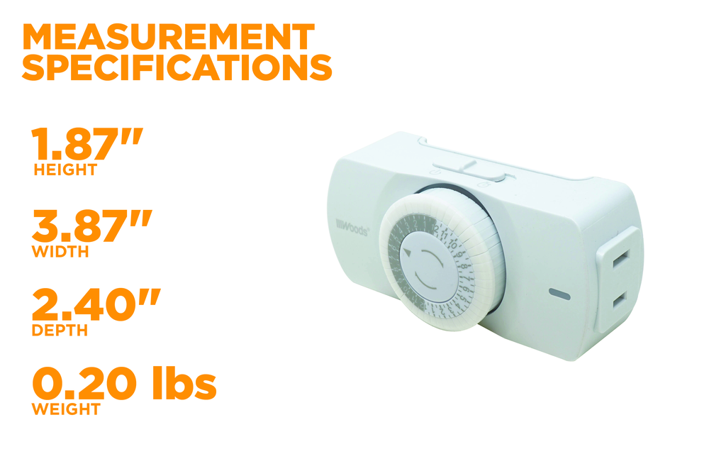 Woods TIMER, INDOOR MECHANICAL, 1 POLARIZED OUTLET 6/BX