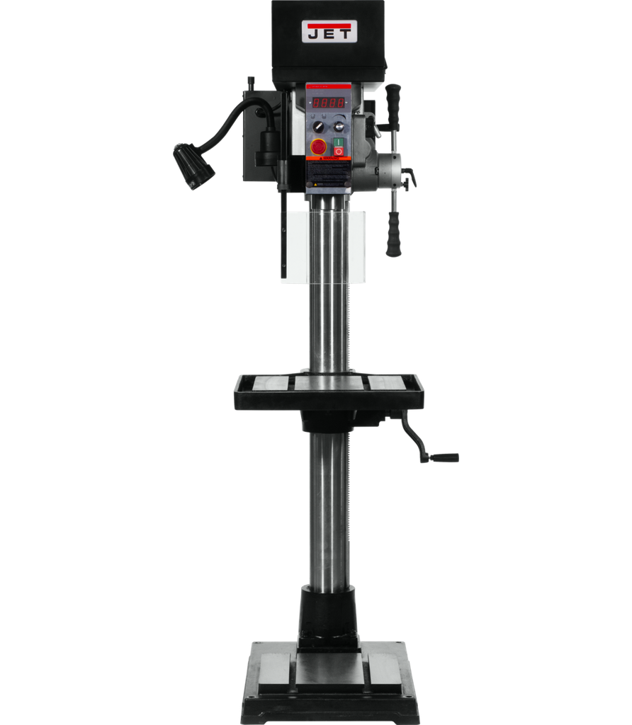 The JET JDPE-20EVS-PDF 1-1/4" Drilling Capacity, 2HP, 115V, 1Ph Electronic Variable Speed Drill with Power Downfeed
