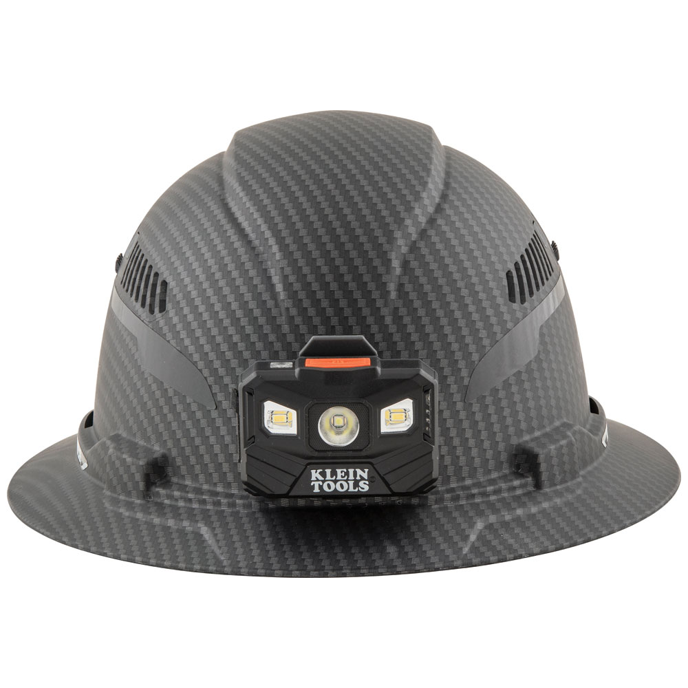 Hard Hat, Premium KARBN™ Pattern, Vented Full Brim, Class C, Lamp