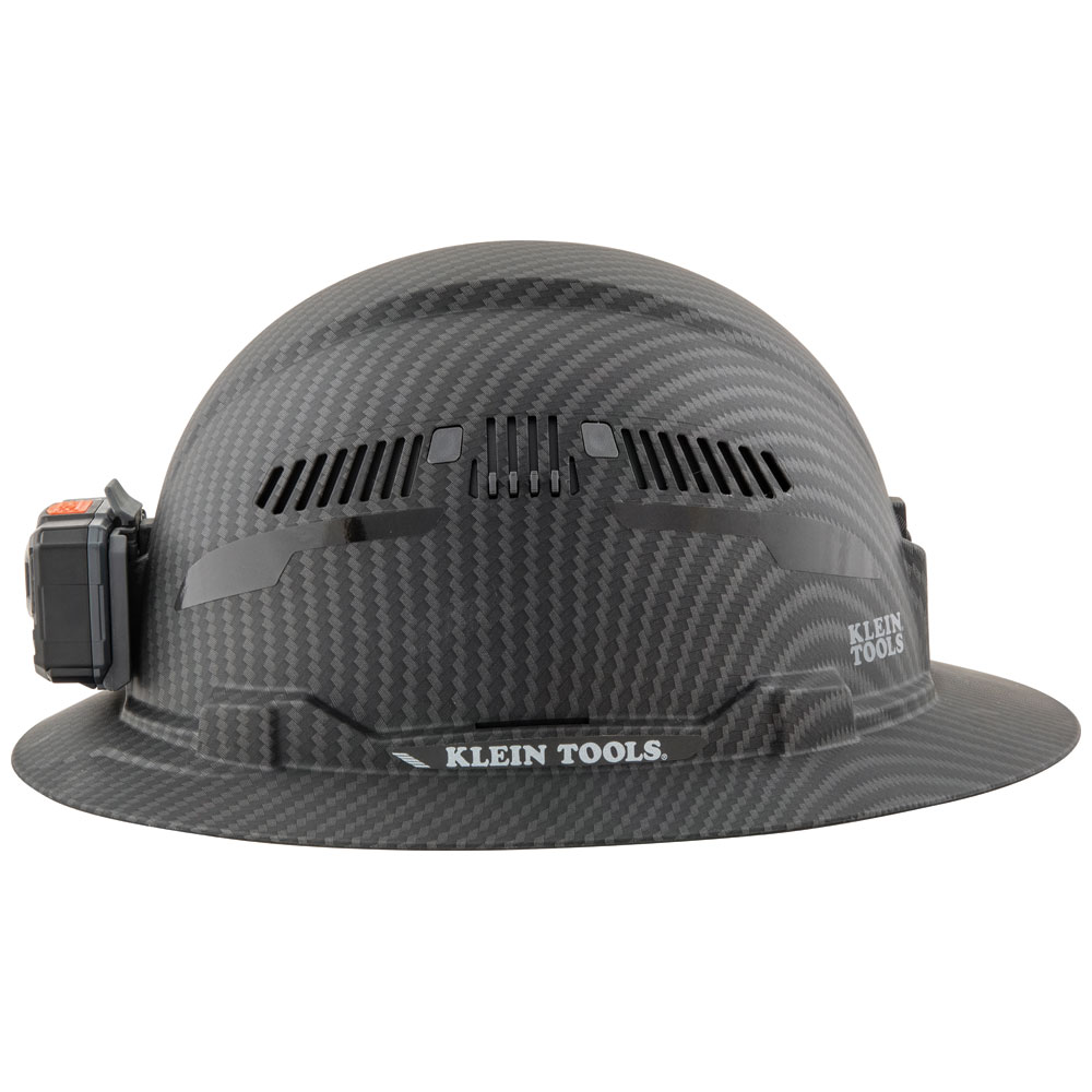 Hard Hat, Premium KARBN™ Pattern, Vented Full Brim, Class C, Lamp