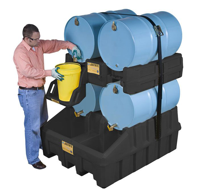 Dispensing Shelf for Drum Management System with Stack Module, EcoPolyBlend™, Black - 28671